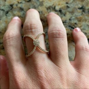 Gold sterling silver ring